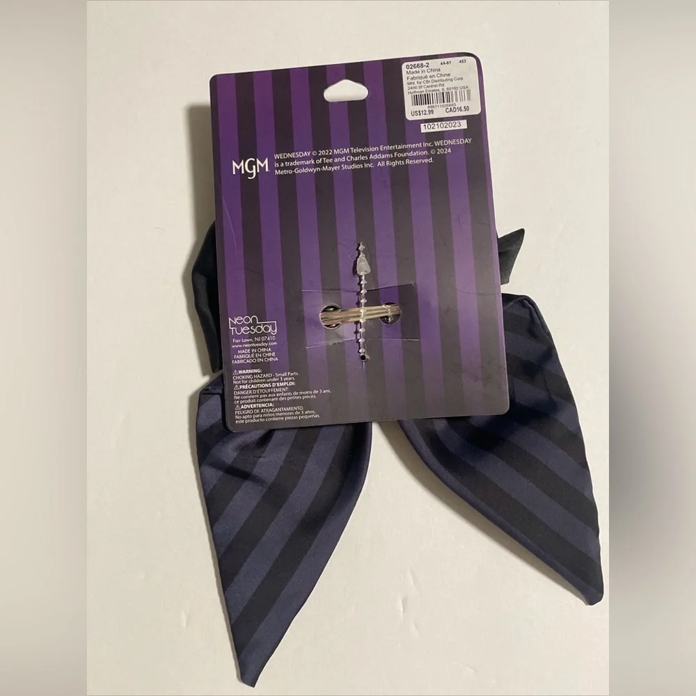Wednesday Addams Hair Bow Halloween Gothic Costume New